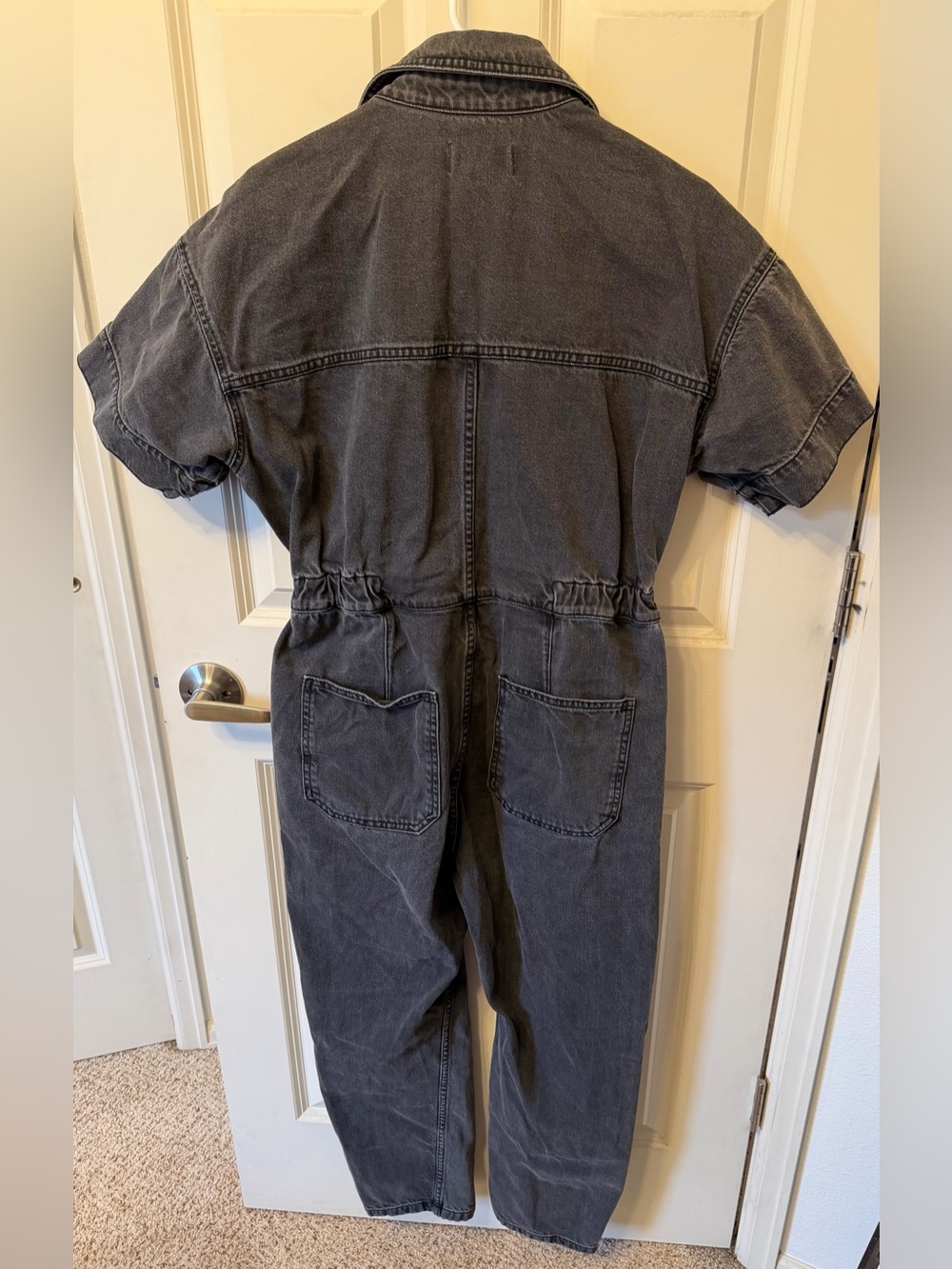 We The Free Marci Denim Coveralls, Washed Black/Gray, Size M - Picture 6 of 14